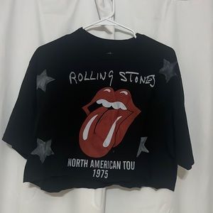 Rolling Stones cropped T-shirt with stars on them